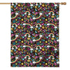 Groovy Hippie Peace Pattern Print House Flag