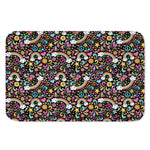 Groovy Hippie Peace Pattern Print Indoor Door Mat