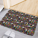 Groovy Hippie Peace Pattern Print Indoor Door Mat