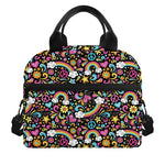 Groovy Hippie Peace Pattern Print Insulated Lunch Bag
