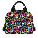 Groovy Hippie Peace Pattern Print Insulated Lunch Bag