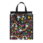 Groovy Hippie Peace Pattern Print Insulated Lunch Tote