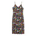 Groovy Hippie Peace Pattern Print Jersey Midi Cami Dress
