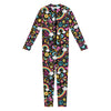 Groovy Hippie Peace Pattern Print Jumpsuit