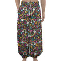 Groovy Hippie Peace Pattern Print Lantern Pants