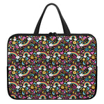 Groovy Hippie Peace Pattern Print Laptop Sleeve With Handle