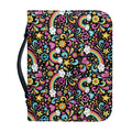 Groovy Hippie Peace Pattern Print Leather Bible Cover