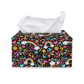 Groovy Hippie Peace Pattern Print Leather Tissue Box Cover