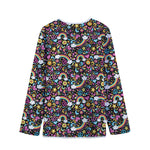Groovy Hippie Peace Pattern Print Long Sleeve Short Coat
