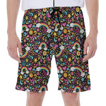 Groovy Hippie Peace Pattern Print Men's Beach Shorts