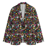 Groovy Hippie Peace Pattern Print Men's Blazer