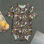 Groovy Hippie Peace Pattern Print Men's Bodysuit