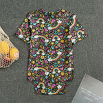 Groovy Hippie Peace Pattern Print Men's Bodysuit