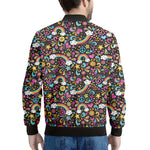 Groovy Hippie Peace Pattern Print Men's Bomber Jacket