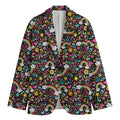 Groovy Hippie Peace Pattern Print Men's Cotton Blazer