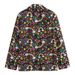 Groovy Hippie Peace Pattern Print Men's Cotton Blazer