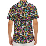 Groovy Hippie Peace Pattern Print Men's Deep V-Neck Shirt