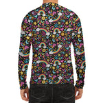 Groovy Hippie Peace Pattern Print Men's Long Sleeve Rash Guard