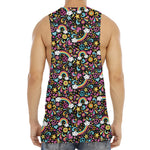 Groovy Hippie Peace Pattern Print Men's Muscle Tank Top