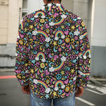 Groovy Hippie Peace Pattern Print Men's Shirt Jacket