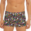 Groovy Hippie Peace Pattern Print Men's Short Boxer Briefs