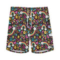 Groovy Hippie Peace Pattern Print Men's Athletic Shorts