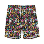 Groovy Hippie Peace Pattern Print Men's Sports Shorts