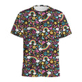Groovy Hippie Peace Pattern Print Men's Athletic T-Shirt