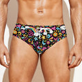 Groovy Hippie Peace Pattern Print Men's Swim Briefs