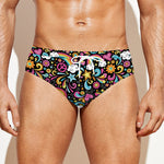 Groovy Hippie Peace Pattern Print Men's Swim Briefs