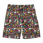 Groovy Hippie Peace Pattern Print Men's Swim Trunks