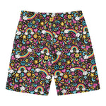Groovy Hippie Peace Pattern Print Men's Swim Trunks