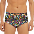 Groovy Hippie Peace Pattern Print Men's Triangle Swim Briefs
