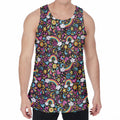 Groovy Hippie Peace Pattern Print Men's Velvet Tank Top