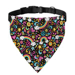 Groovy Hippie Peace Pattern Print Over The Collar Dog Bandana