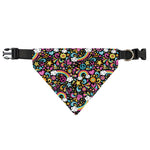 Groovy Hippie Peace Pattern Print Over The Collar Dog Bandana