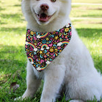 Groovy Hippie Peace Pattern Print Over The Collar Dog Bandana