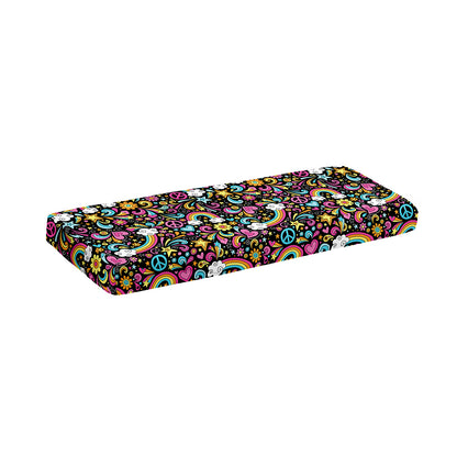 Groovy Hippie Peace Pattern Print Piano Keyboard Cover