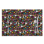 Groovy Hippie Peace Pattern Print Placemat