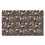 Groovy Hippie Peace Pattern Print Polyester Doormat