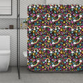 Groovy Hippie Peace Pattern Print Polyester Shower Curtain