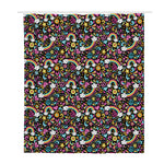 Groovy Hippie Peace Pattern Print Polyester Shower Curtain