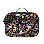 Groovy Hippie Peace Pattern Print Portable Lunch Bag