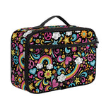 Groovy Hippie Peace Pattern Print Portable Lunch Bag