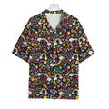 Groovy Hippie Peace Pattern Print Rayon Hawaiian Shirt