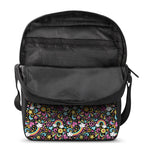 Groovy Hippie Peace Pattern Print Rectangular Crossbody Bag