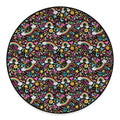 Groovy Hippie Peace Pattern Print Round Floor Mat
