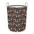 Groovy Hippie Peace Pattern Print Round Laundry Basket