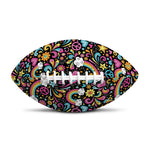 Groovy Hippie Peace Pattern Print Rugby Ball