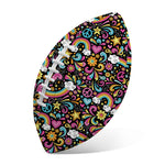 Groovy Hippie Peace Pattern Print Rugby Ball